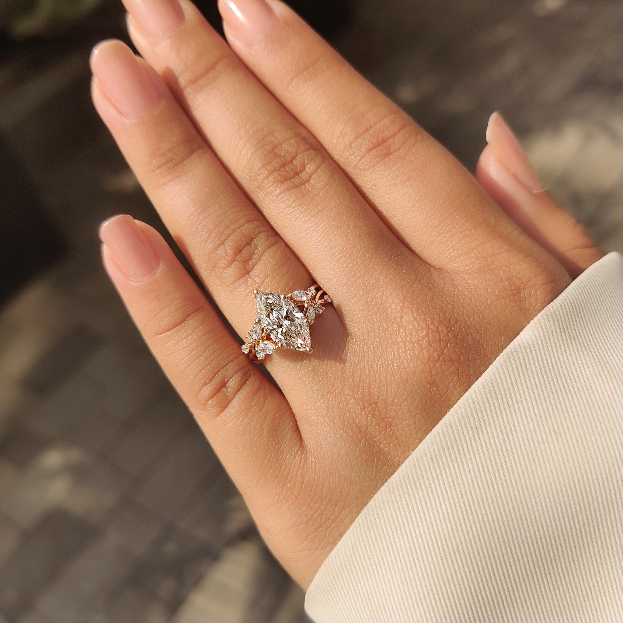 Cushion Hidden Halo Lab Grown Diamond Engagement Ring