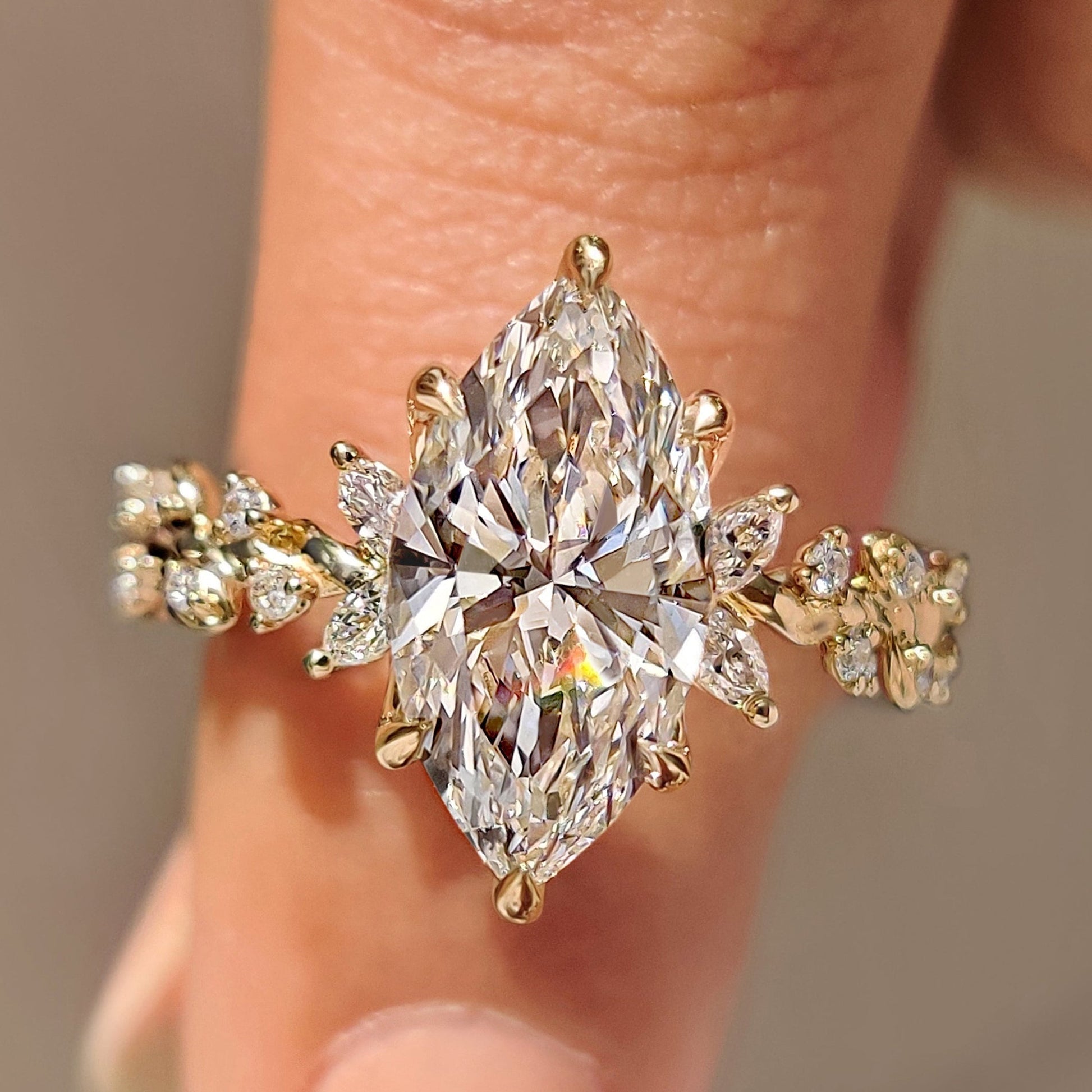 Cushion Hidden Halo Lab Grown Diamond Engagement Ring