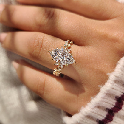 Cushion Hidden Halo Lab Grown Diamond Engagement Ring