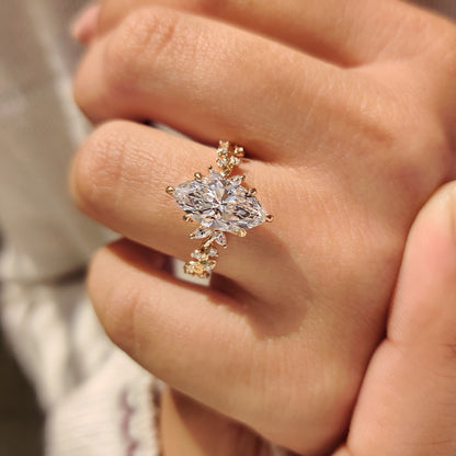 Cushion Hidden Halo Lab Grown Diamond Engagement Ring