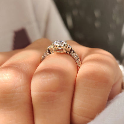 Cushion Hidden Halo Lab Grown Diamond Engagement Ring