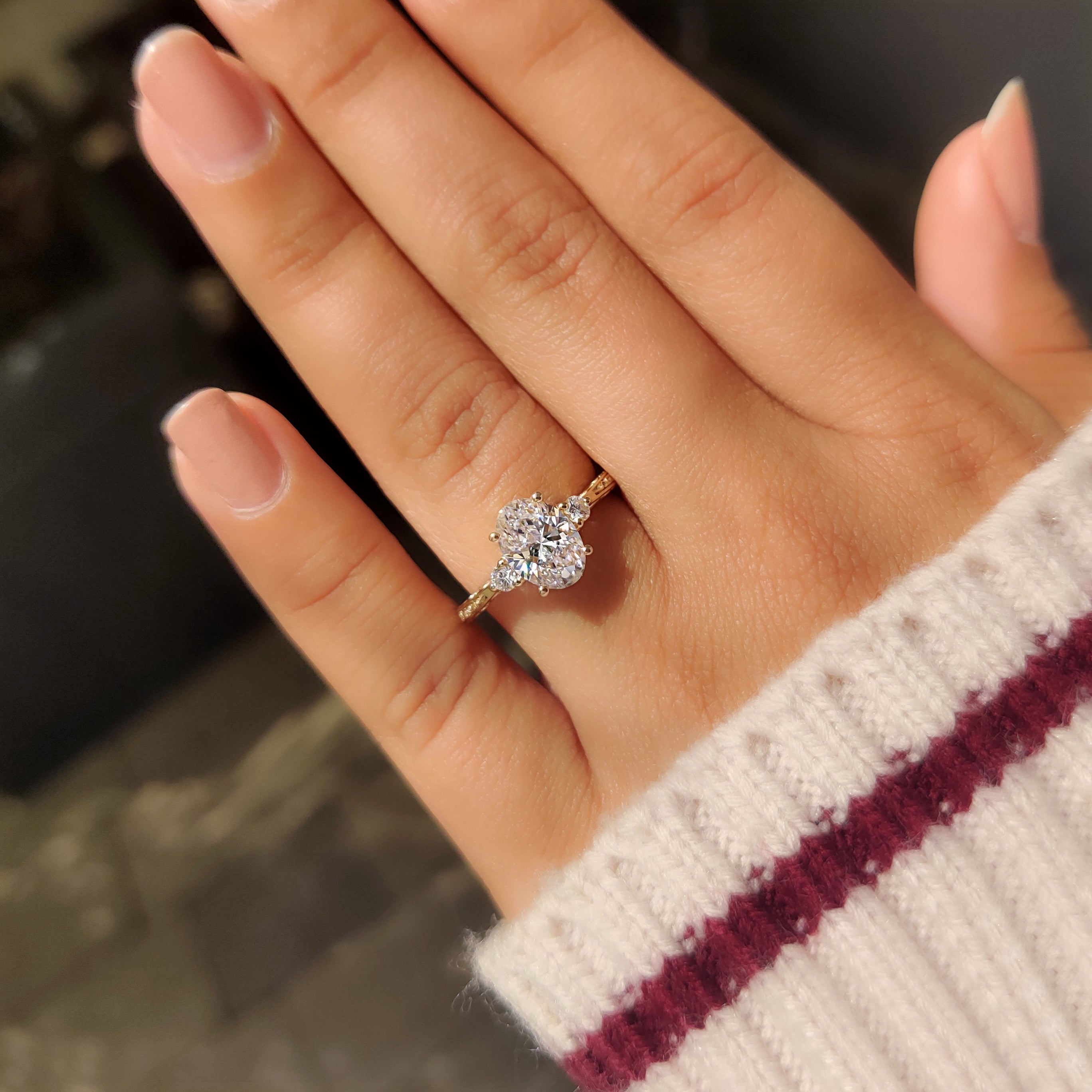 Cushion Hidden Halo Lab Grown Diamond Engagement Ring