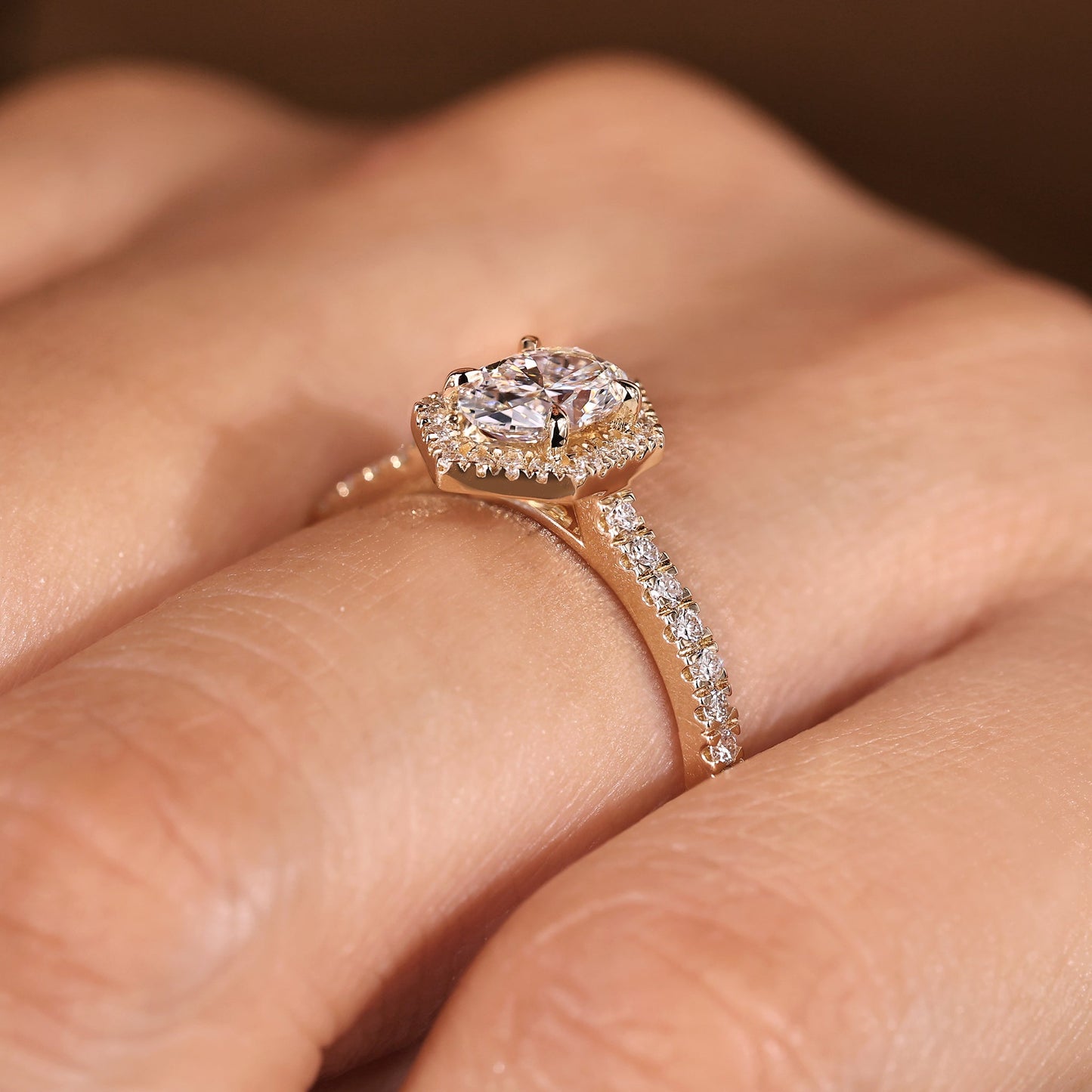 Cushion Hidden Halo Lab Grown Diamond Engagement Ring