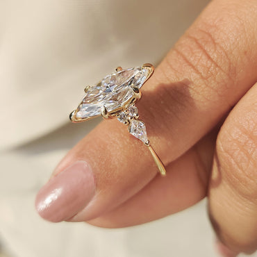 Cushion Hidden Halo Lab Grown Diamond Engagement Ring