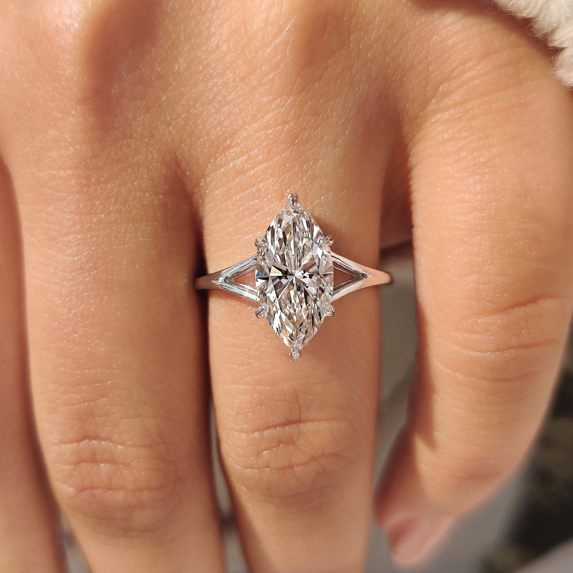 Cushion Hidden Halo Lab Grown Diamond Engagement Ring