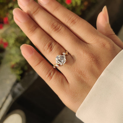 Cushion Hidden Halo Lab Grown Diamond Engagement Ring