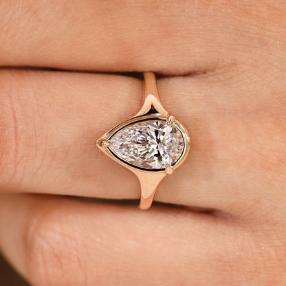 Cushion Hidden Halo Lab Grown Diamond Engagement Ring