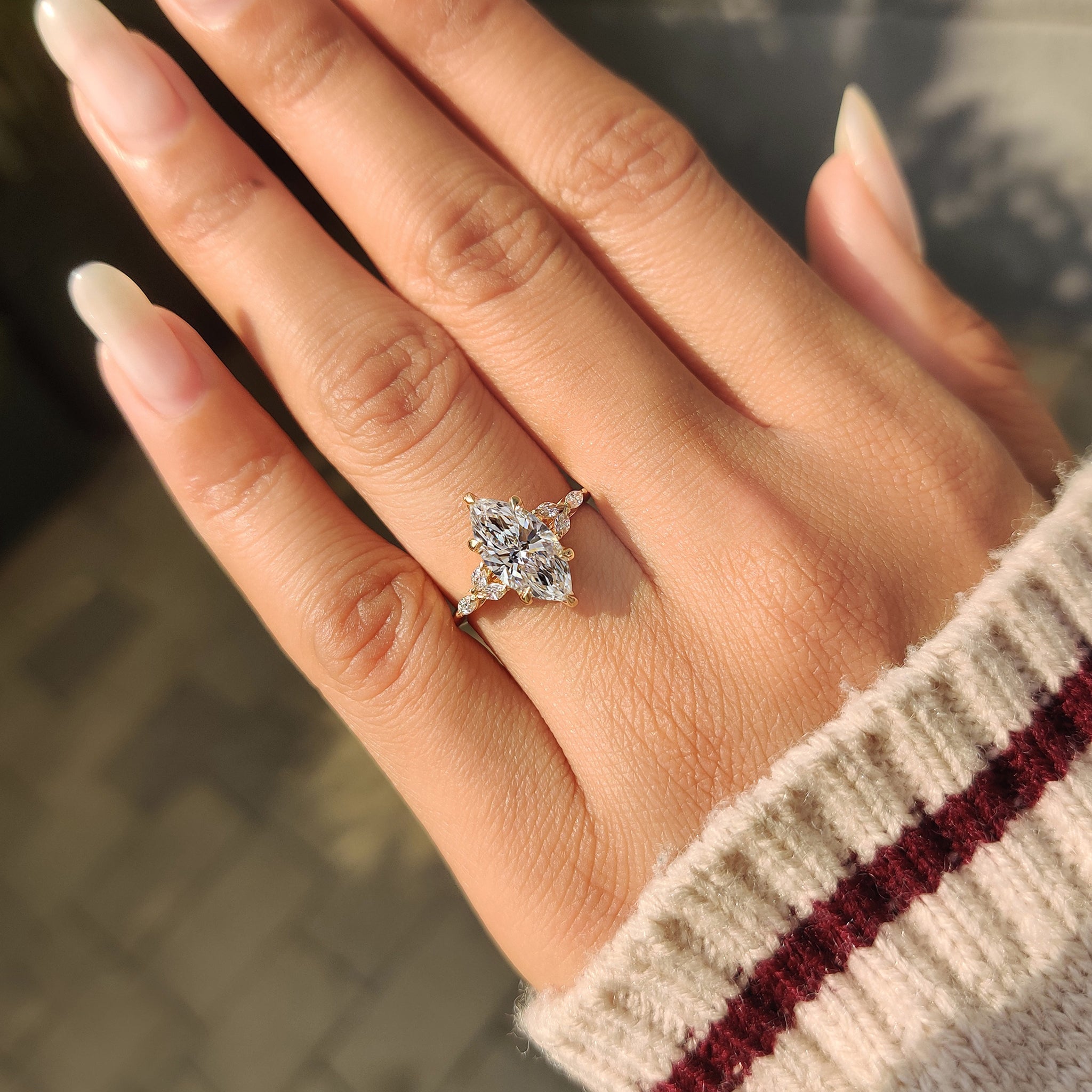 Cushion Hidden Halo Lab Grown Diamond Engagement Ring