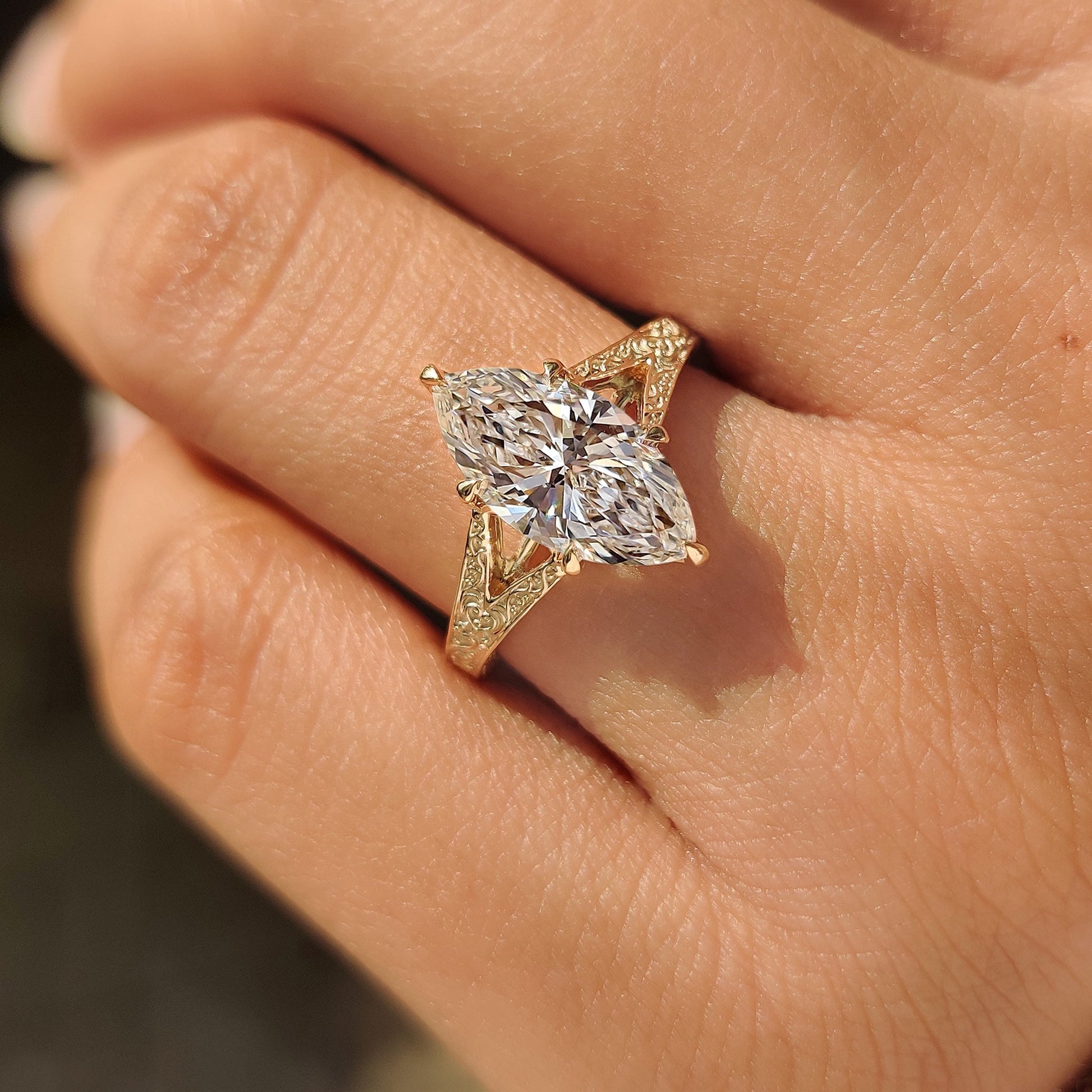 Cushion Hidden Halo Lab Grown Diamond Engagement Ring