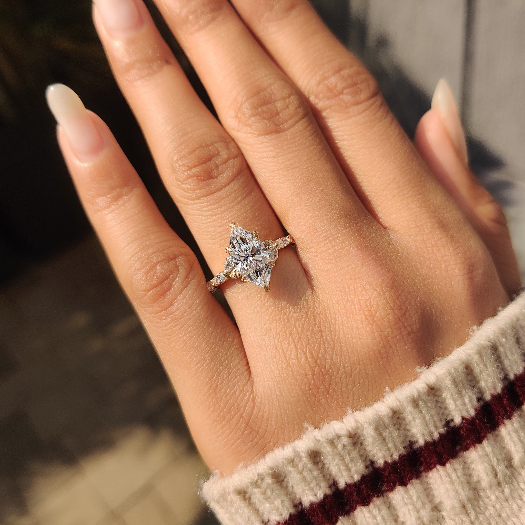 Cushion Hidden Halo Lab Grown Diamond Engagement Ring