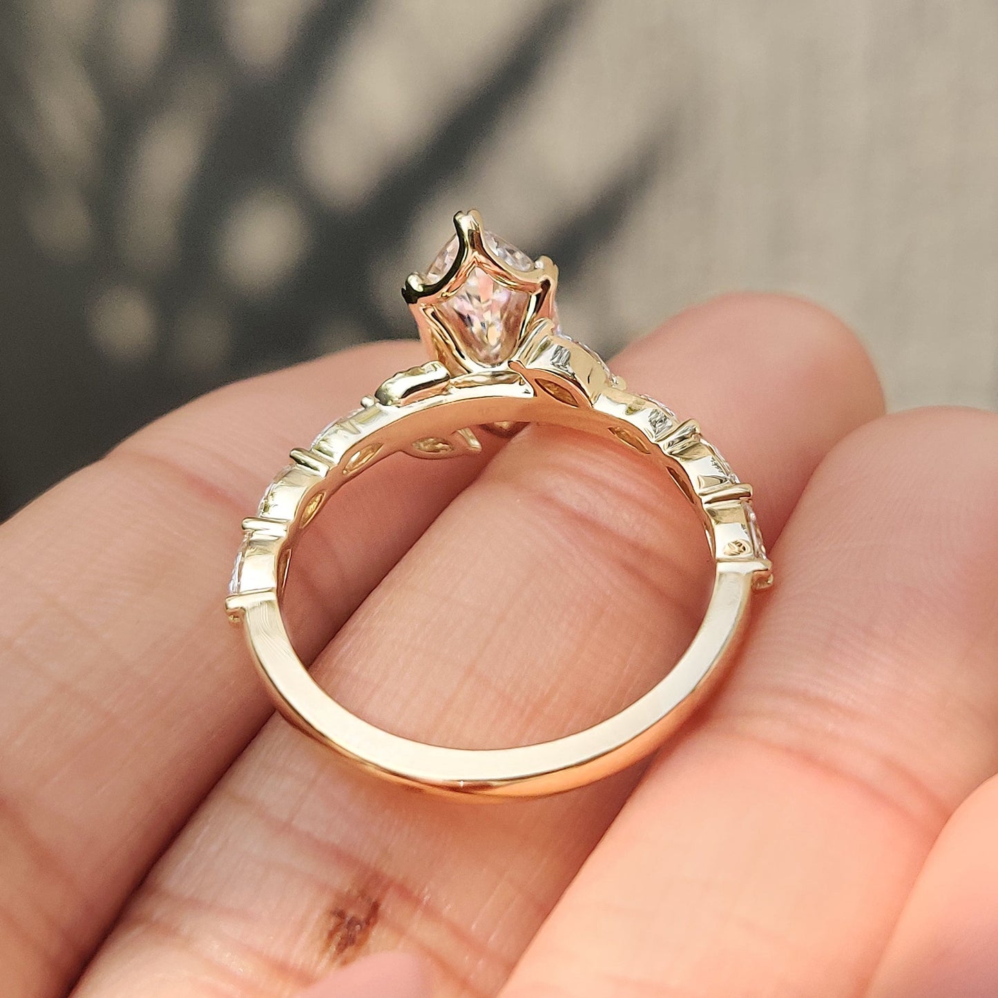 Cushion Hidden Halo Lab Grown Diamond Engagement Ring