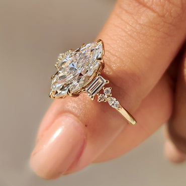 Cushion Hidden Halo Lab Grown Diamond Engagement Ring