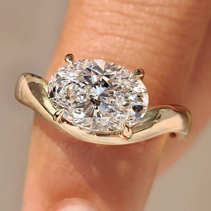 Cushion Hidden Halo Lab Grown Diamond Engagement Ring