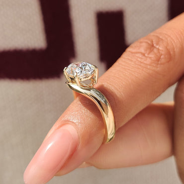 Cushion Hidden Halo Lab Grown Diamond Engagement Ring