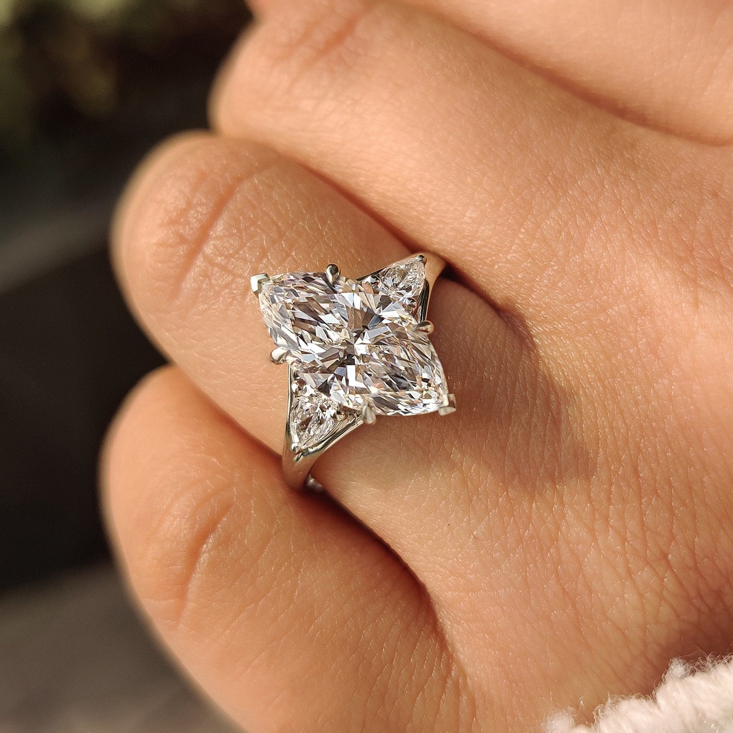 Cushion Hidden Halo Lab Grown Diamond Engagement Ring