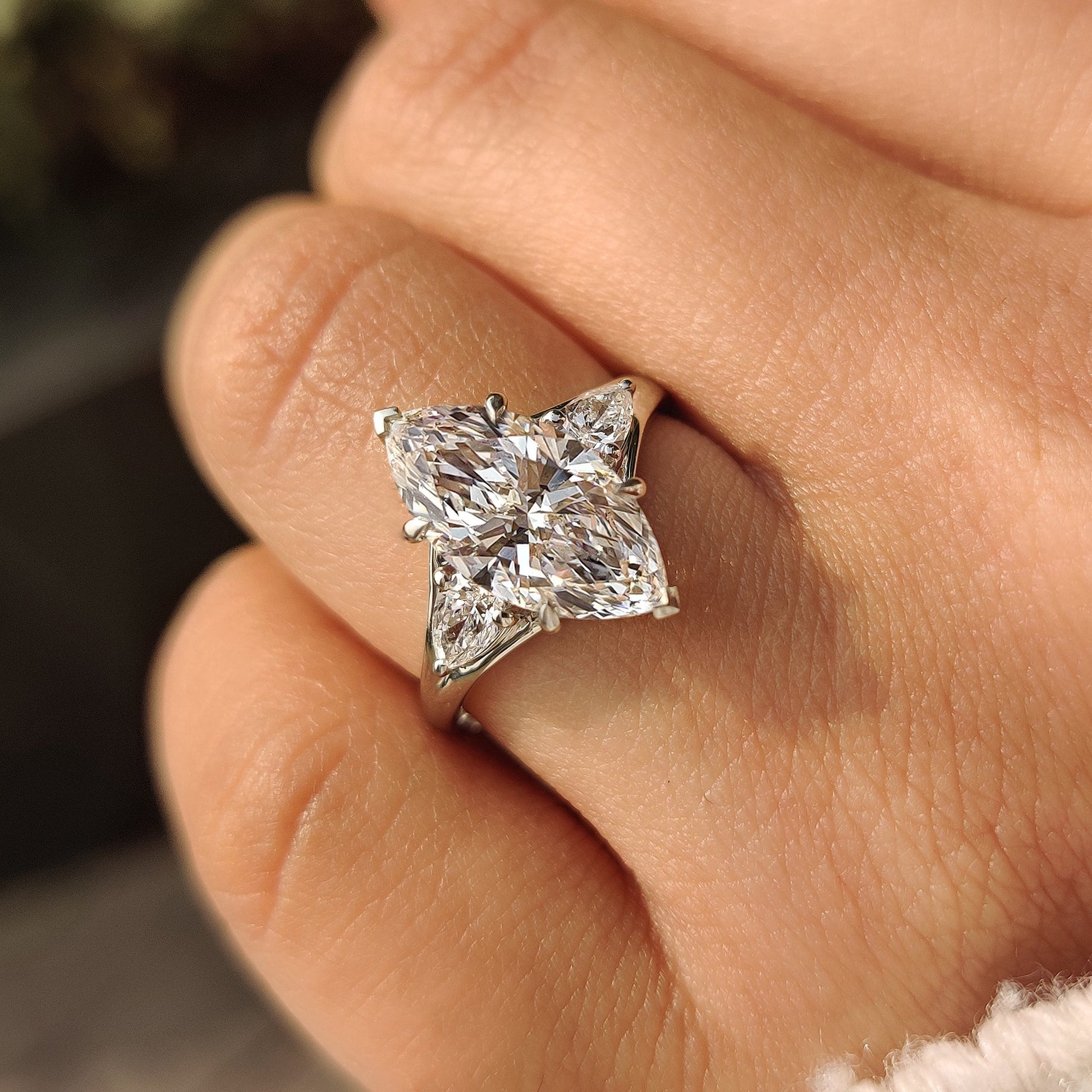 Cushion Hidden Halo Lab Grown Diamond Engagement Ring