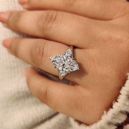 Cushion Hidden Halo Lab Grown Diamond Engagement Ring
