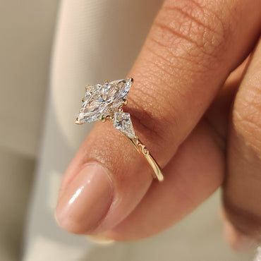 Cushion Hidden Halo Lab Grown Diamond Engagement Ring