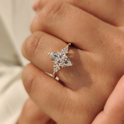 Cushion Hidden Halo Lab Grown Diamond Engagement Ring
