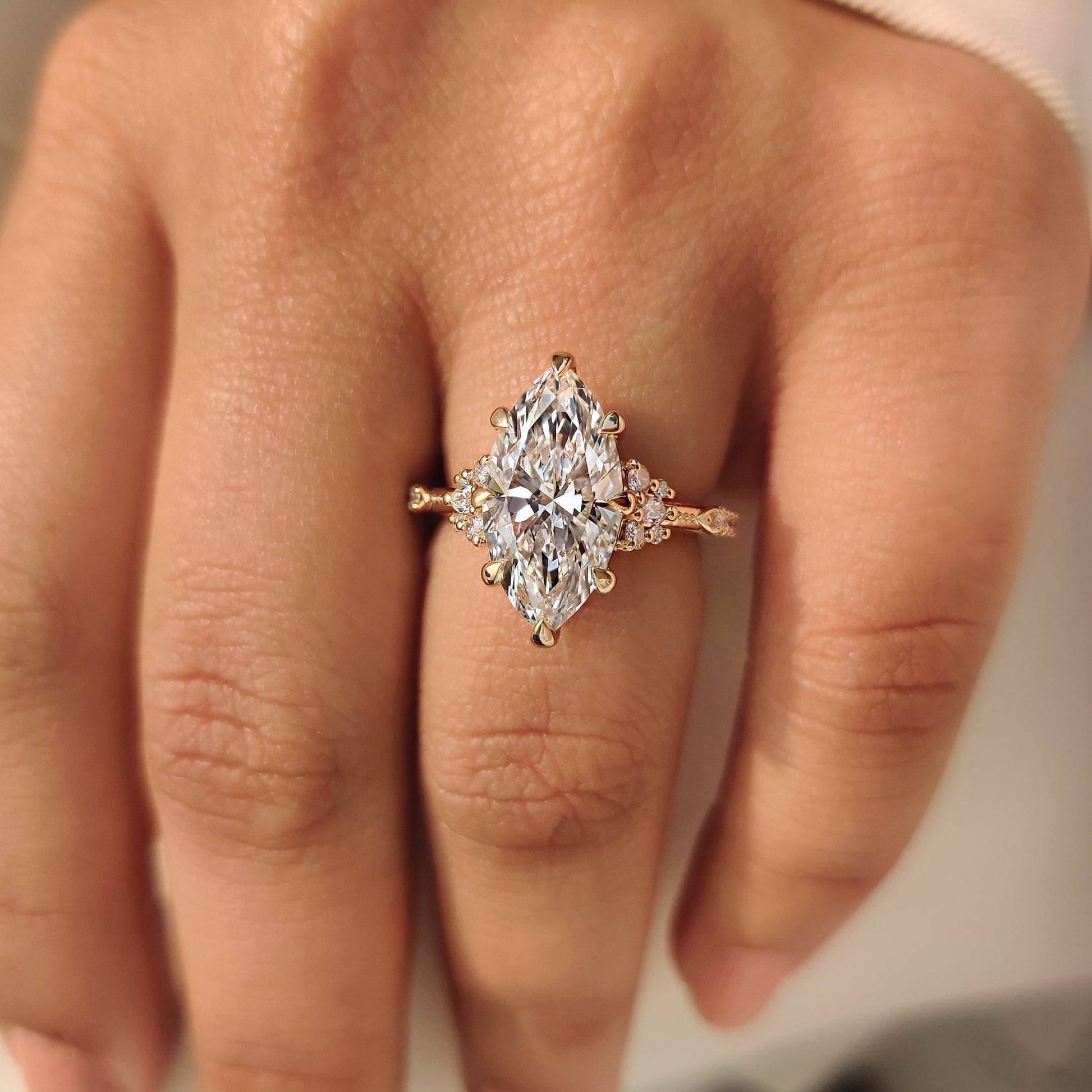 Cushion Hidden Halo Lab Grown Diamond Engagement Ring