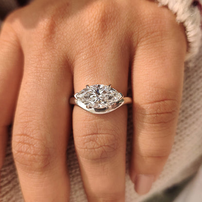 Cushion Hidden Halo Lab Grown Diamond Engagement Ring