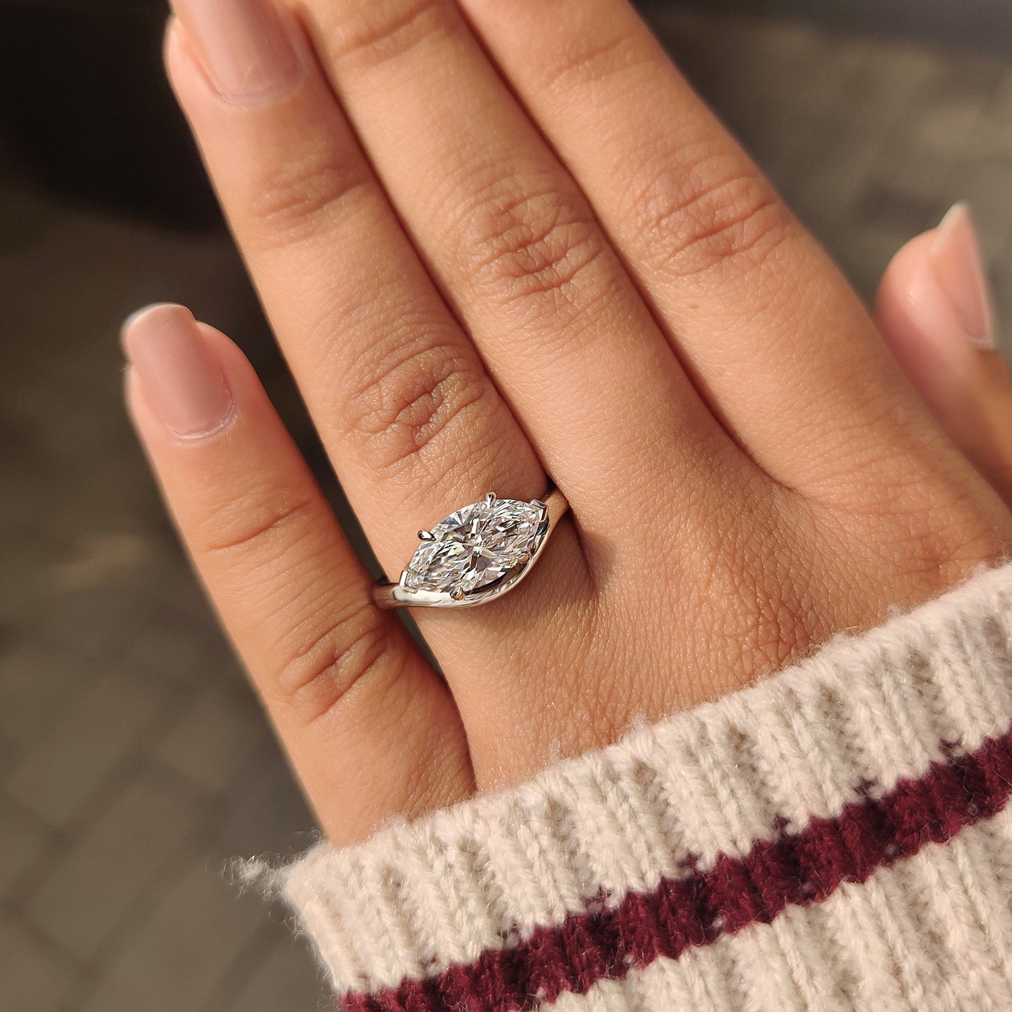 Cushion Hidden Halo Lab Grown Diamond Engagement Ring