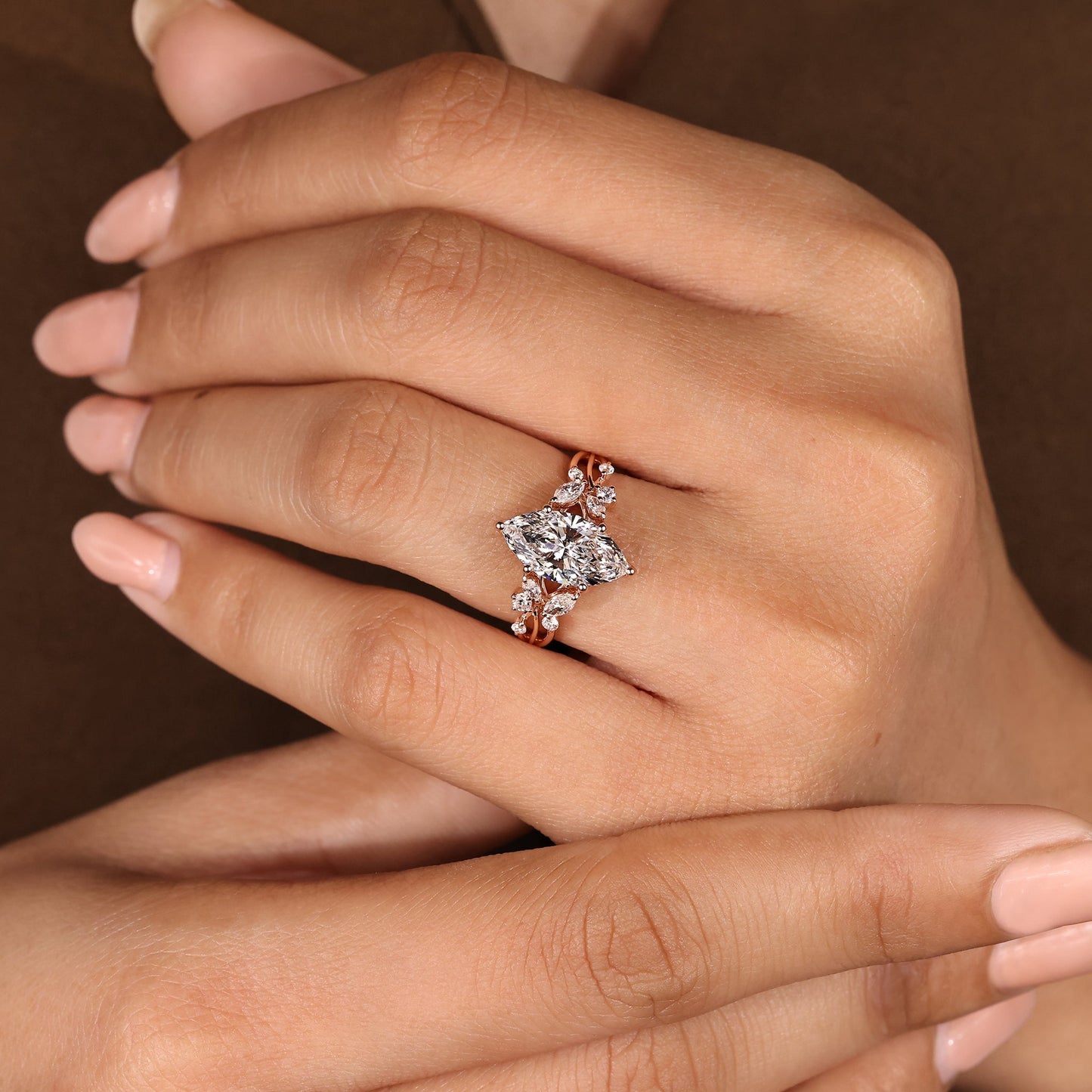 Cushion Hidden Halo Lab Grown Diamond Engagement Ring