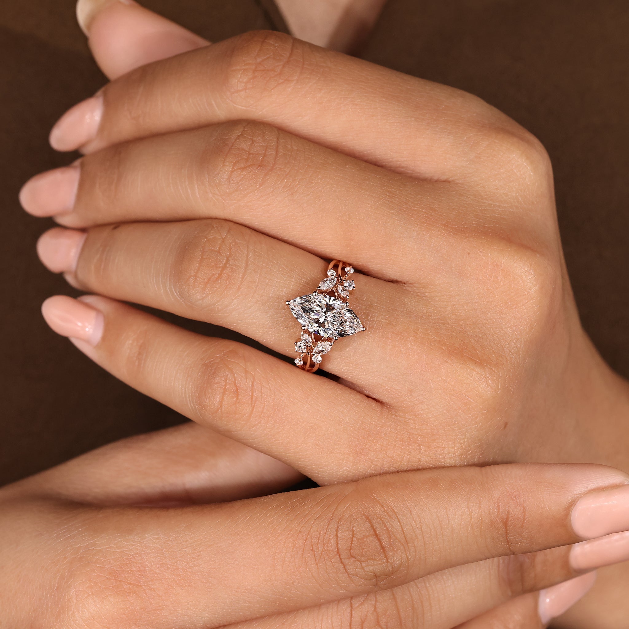 Cushion Hidden Halo Lab Grown Diamond Engagement Ring