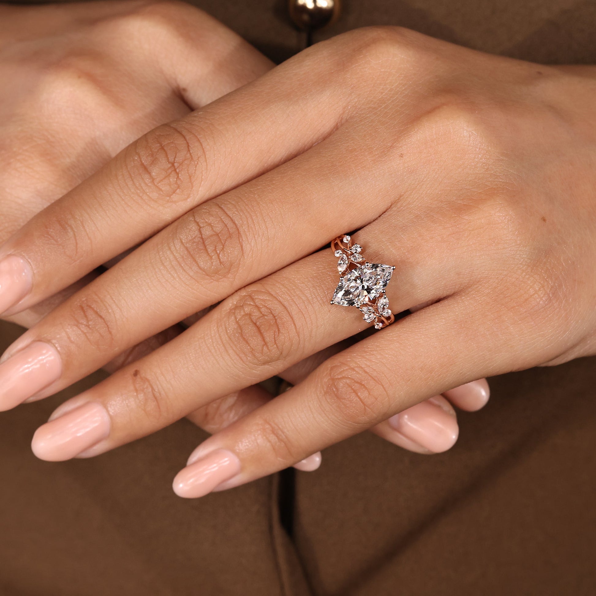 Cushion Hidden Halo Lab Grown Diamond Engagement Ring