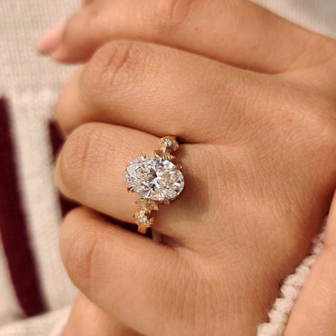 Cushion Hidden Halo Lab Grown Diamond Engagement Ring