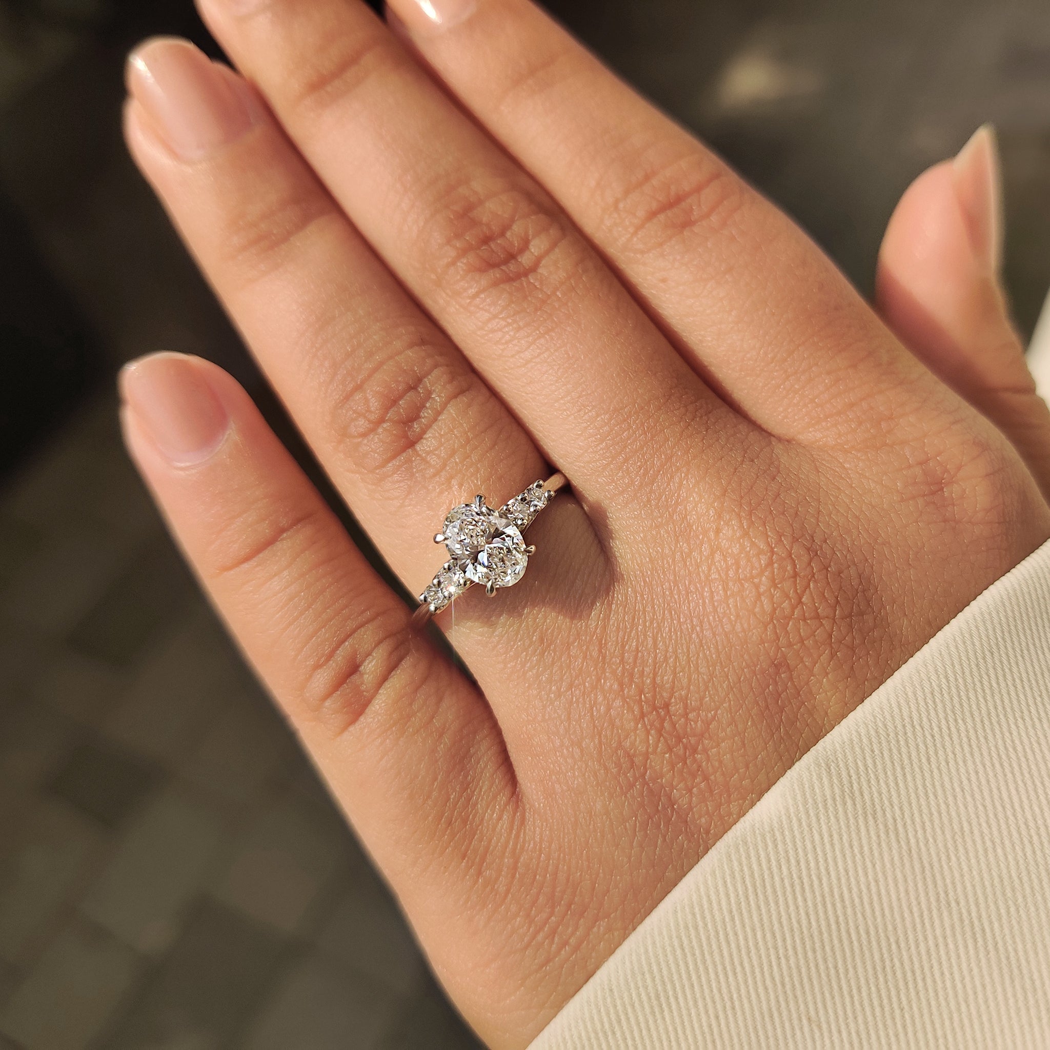 Cushion Hidden Halo Lab Grown Diamond Engagement Ring