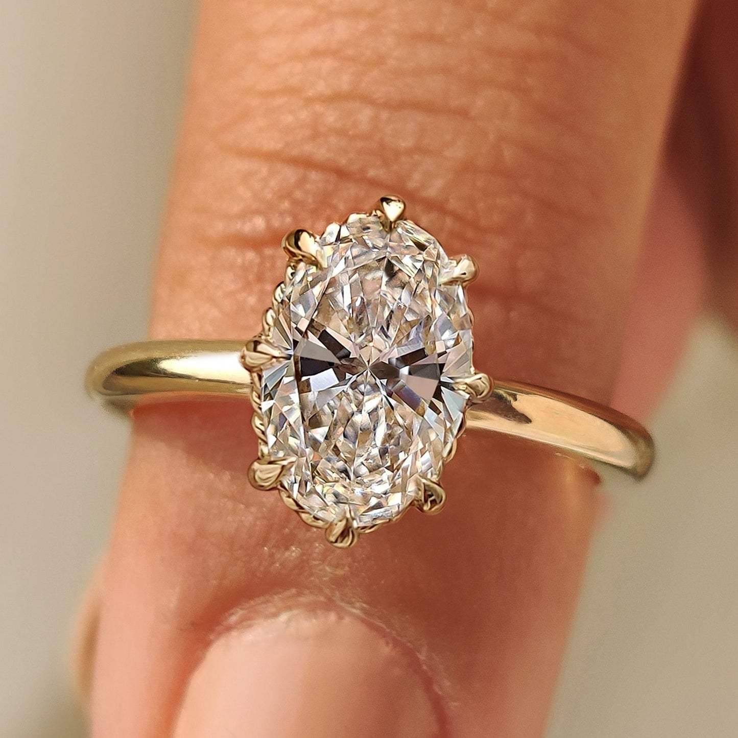 Cushion Hidden Halo Lab Grown Diamond Engagement Ring