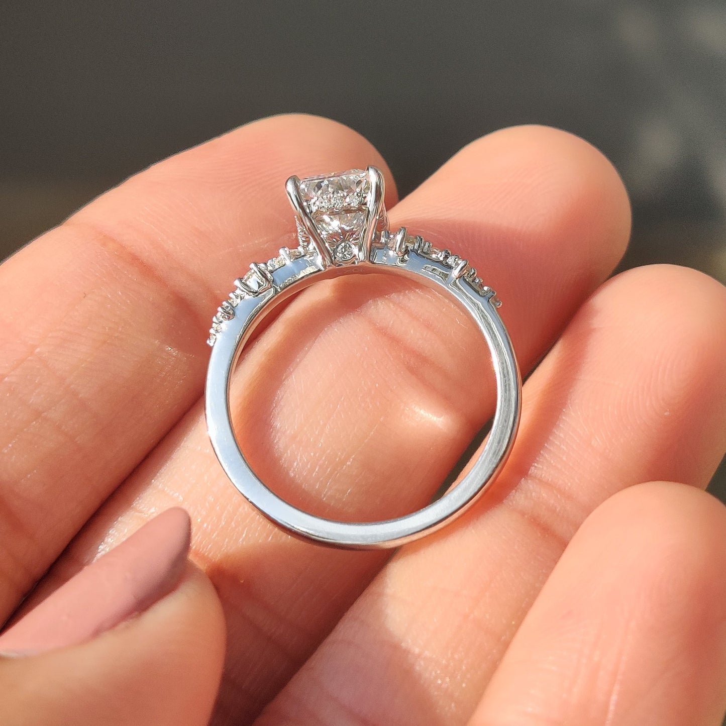 Cushion Hidden Halo Lab Grown Diamond Engagement Ring
