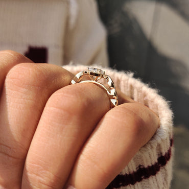 Cushion Hidden Halo Lab Grown Diamond Engagement Ring