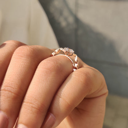Cushion Hidden Halo Lab Grown Diamond Engagement Ring