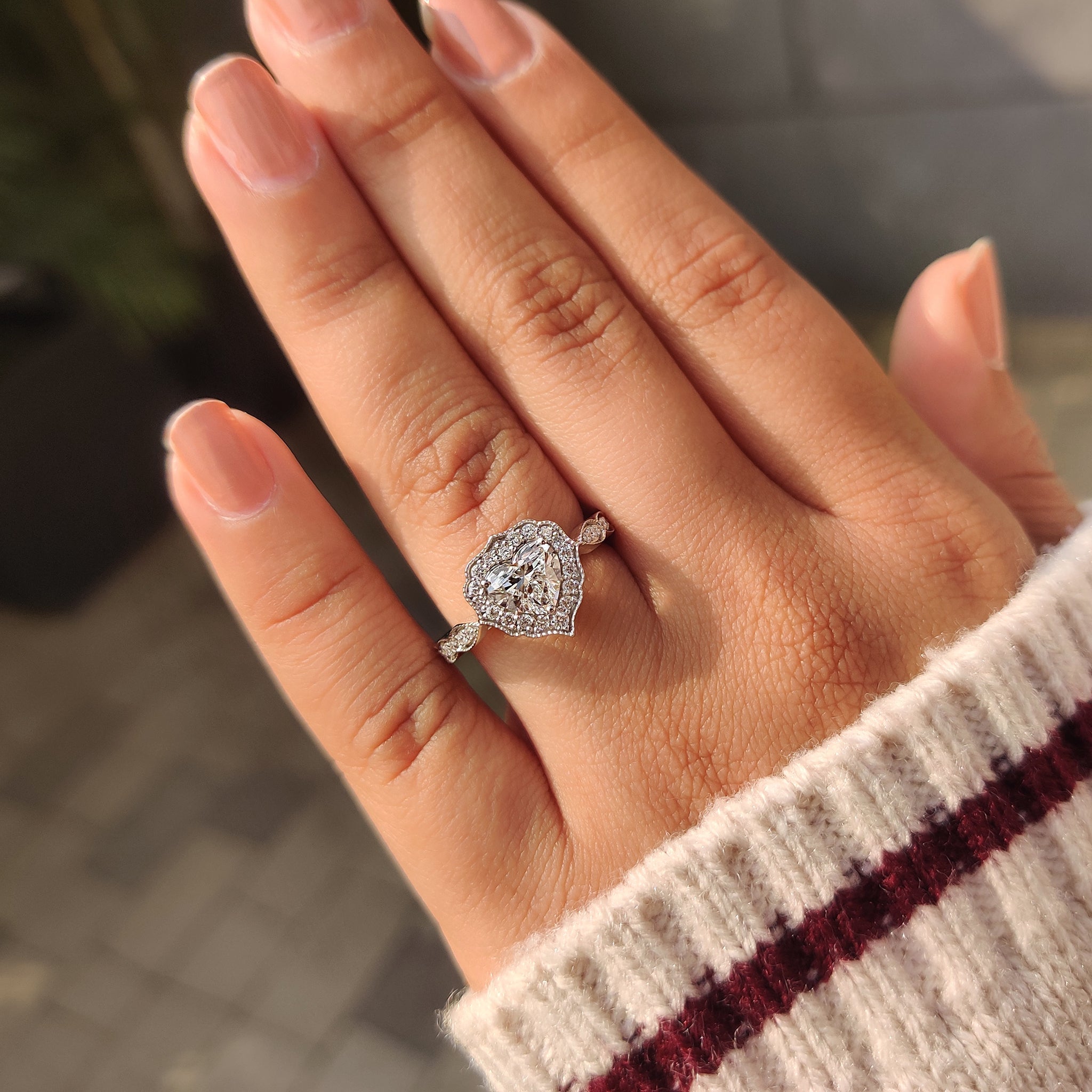 Cushion Hidden Halo Lab Grown Diamond Engagement Ring