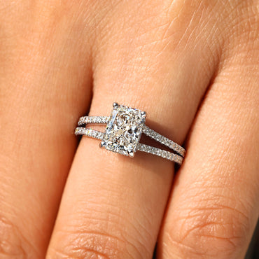 Cushion Hidden Halo Lab Grown Diamond Engagement Ring