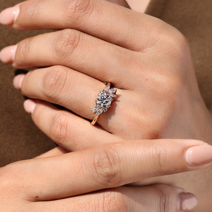 Cushion Hidden Halo Lab Grown Diamond Engagement Ring