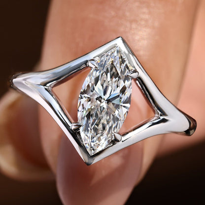 Cushion Hidden Halo Lab Grown Diamond Engagement Ring
