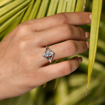 Cushion Hidden Halo Lab Grown Diamond Engagement Ring