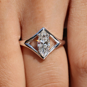 Cushion Hidden Halo Lab Grown Diamond Engagement Ring