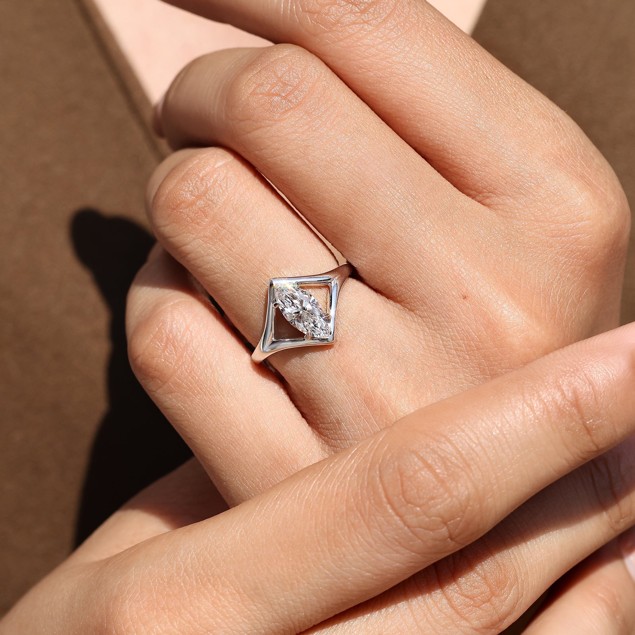Cushion Hidden Halo Lab Grown Diamond Engagement Ring