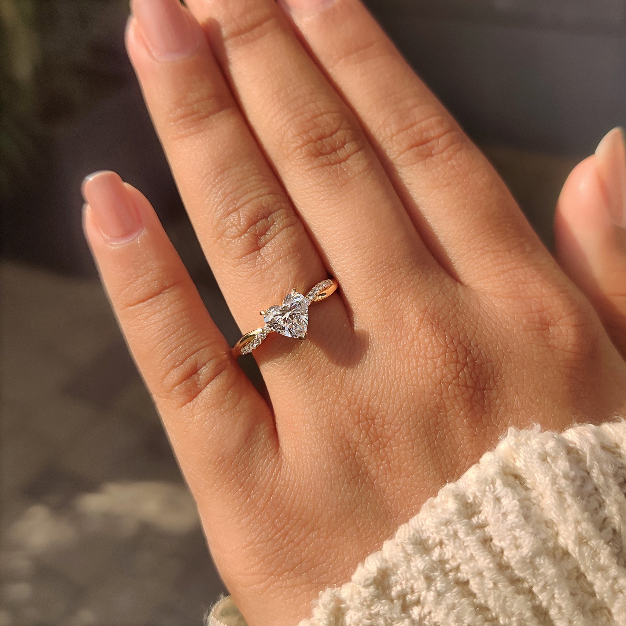 Cushion Hidden Halo Lab Grown Diamond Engagement Ring
