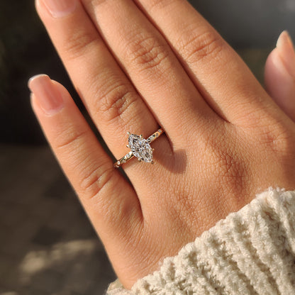 Cushion Hidden Halo Lab Grown Diamond Engagement Ring