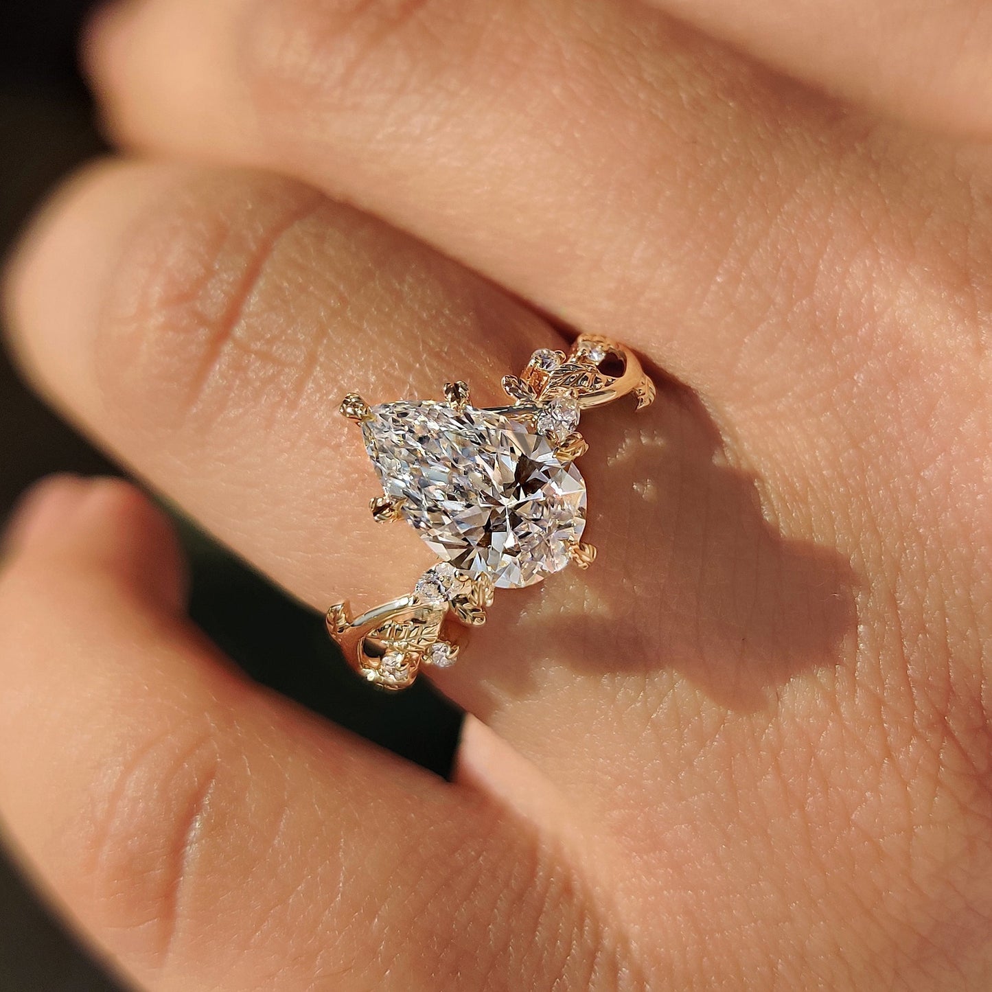 Cushion Hidden Halo Lab Grown Diamond Engagement Ring