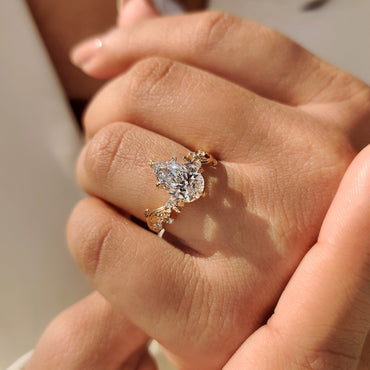 Cushion Hidden Halo Lab Grown Diamond Engagement Ring