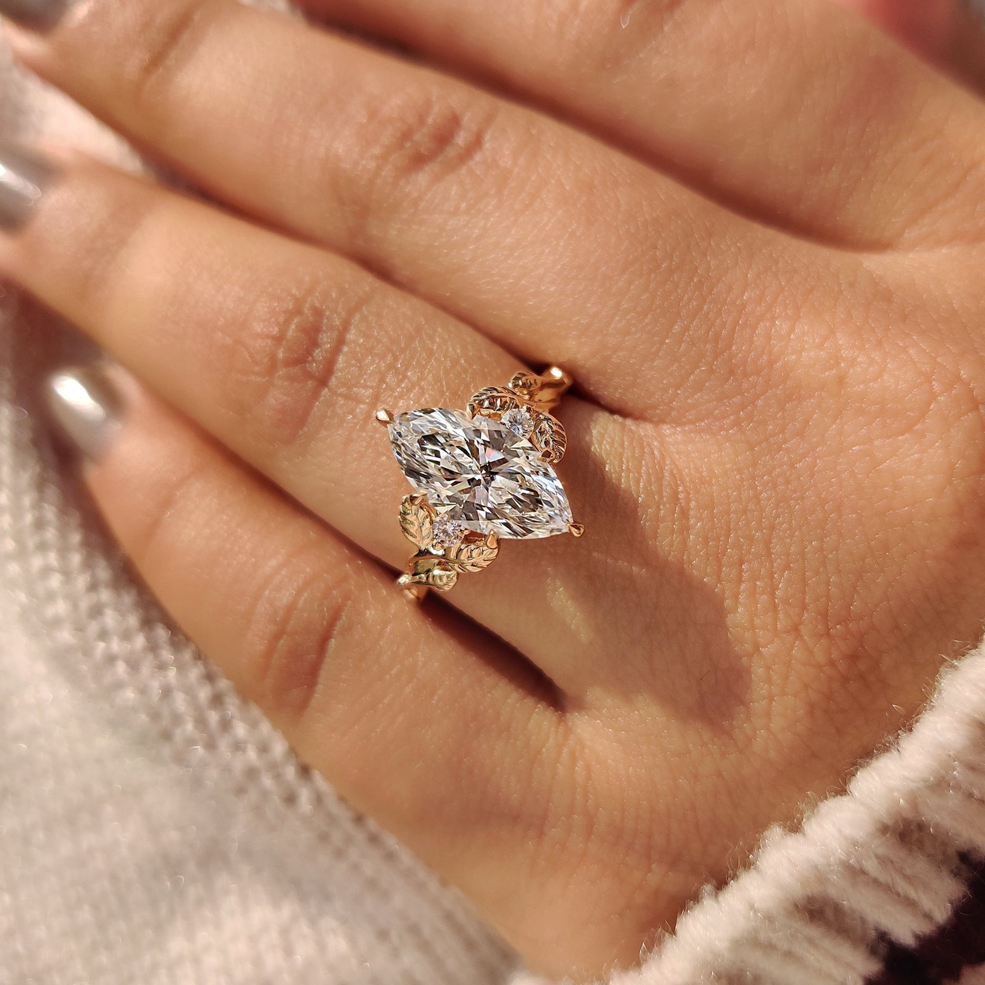 Cushion Hidden Halo Lab Grown Diamond Engagement Ring