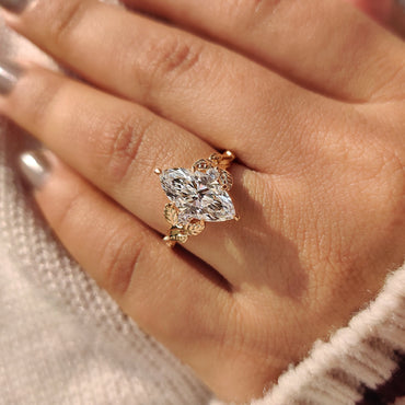 Cushion Hidden Halo Lab Grown Diamond Engagement Ring