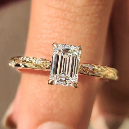 Cushion Hidden Halo Lab Grown Diamond Engagement Ring
