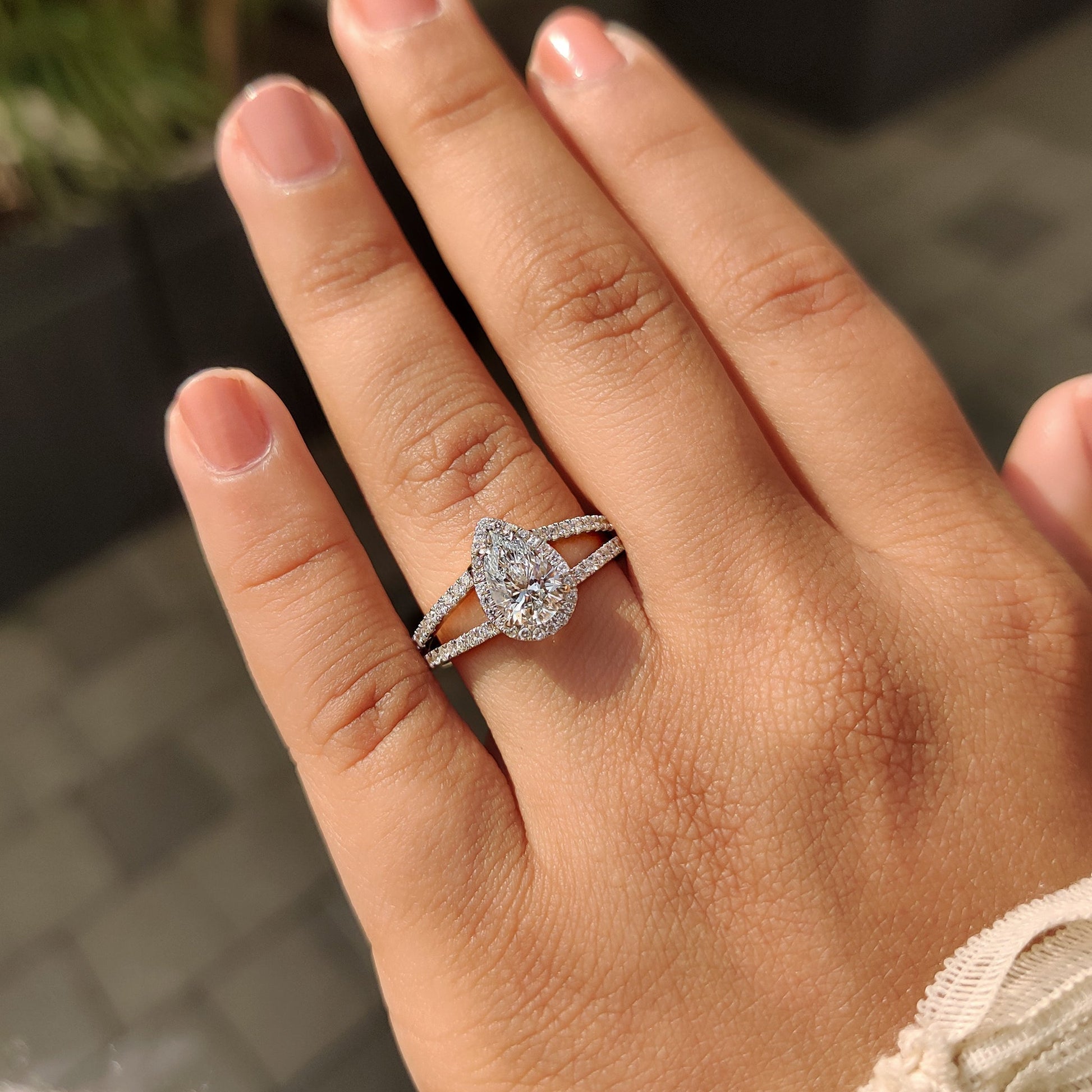 Cushion Hidden Halo Lab Grown Diamond Engagement Ring
